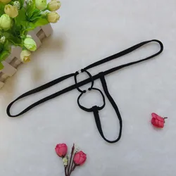 Mens Cock Ring Underwear G-string Thong 2 O Ring Penis Hole T-back Micro Bikini Erotic Lingerie Crotchless Thin String Panties