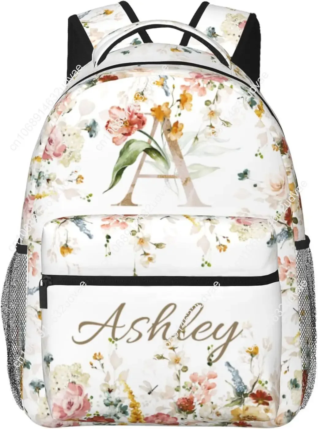 Personalized Backpack for  Custom Backpacks with Name for , Customized Flowers School Bookbag for Back to School