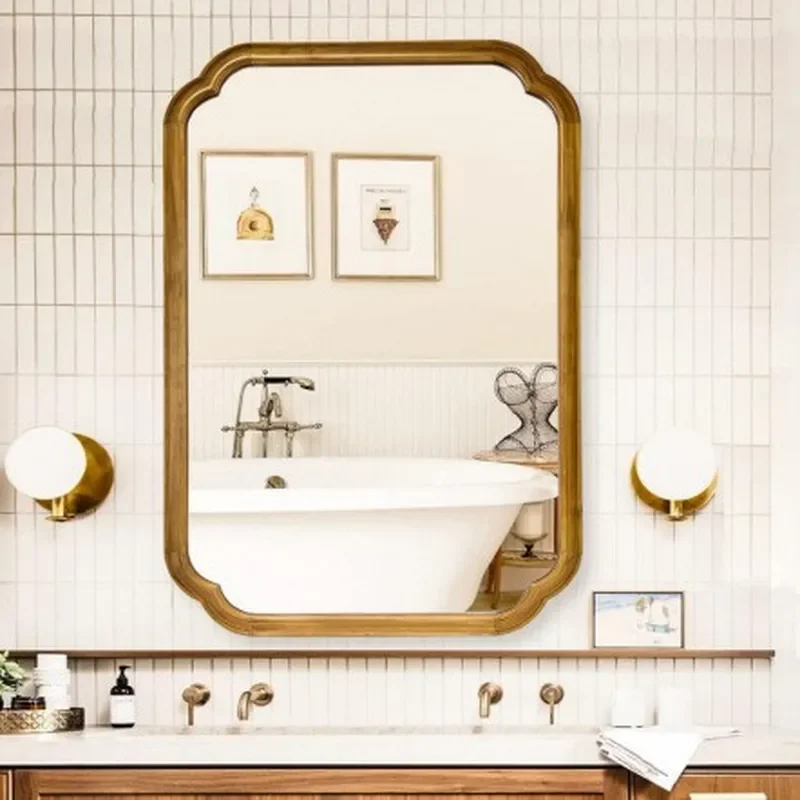 for Vintage Makeup Mirror Countertop Vanity French Entrance Fireplace Living Room Wall Hanging Art Decorative Mirror