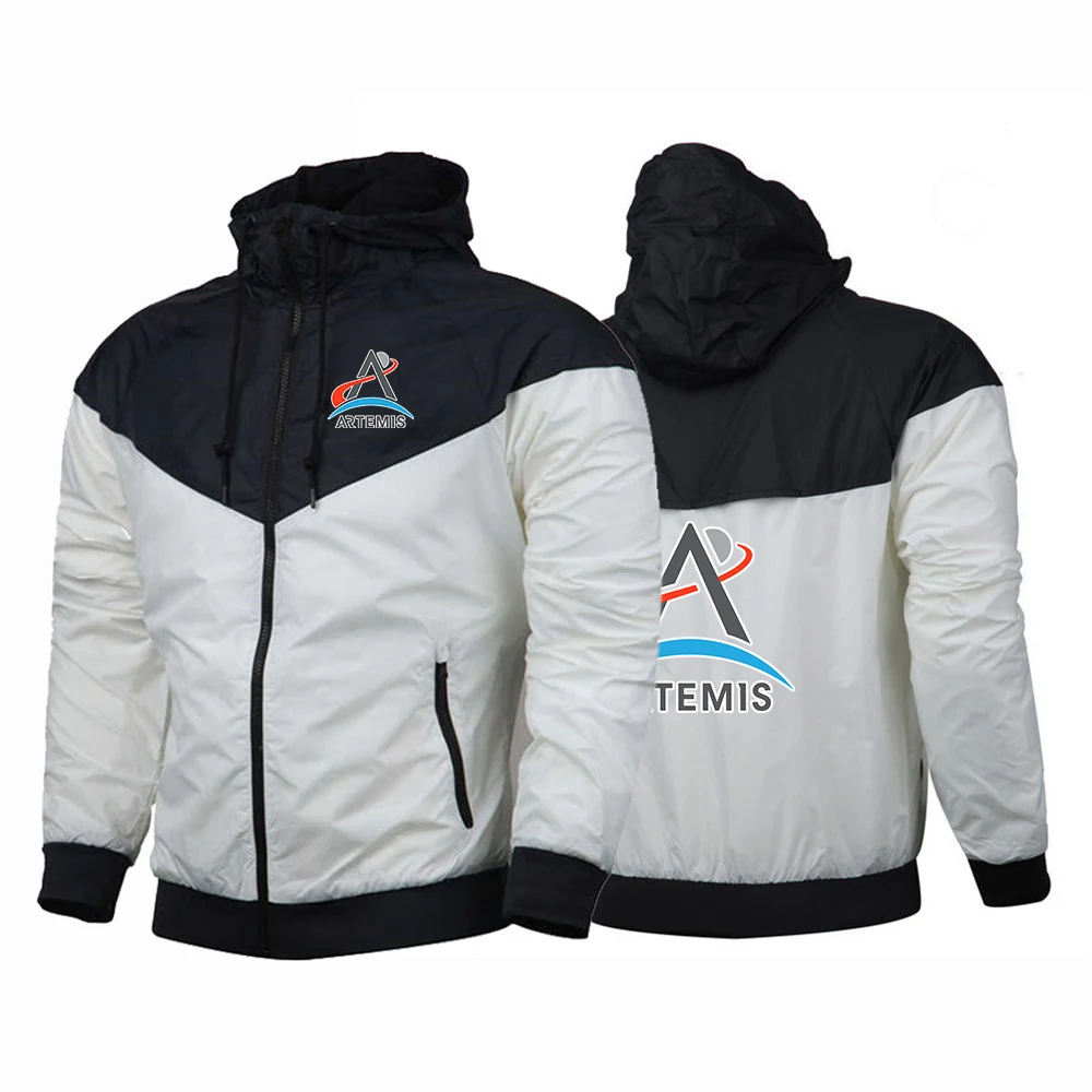 Artemis Program Logo Print Stand Collar Personality Coat Hoodies 2026 Spring And Autumn Men's Avant Garde Style Cardigan Jacket