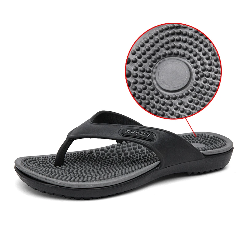 

Sandals for Men 2025 New Product Summer New Item Red One Line Drag Thick Sole Massage Outdoor Wear Home Indoor Shower Bathroom