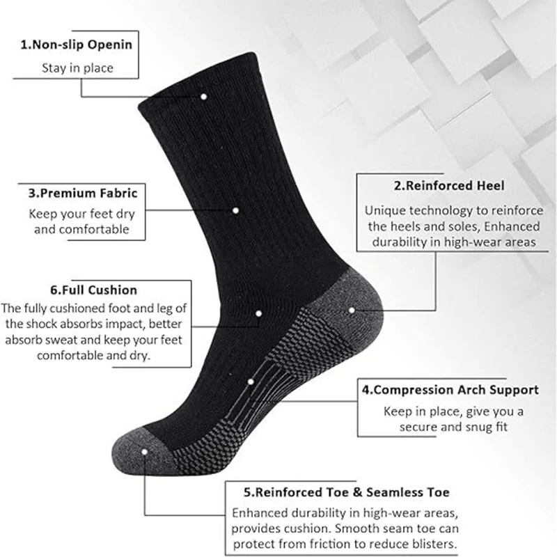 10 Pairs Men Solid Color Round Neck Work Socks Breathable Sweat Absorbing Simple Style Outdoor Sports All Season Casual Socks