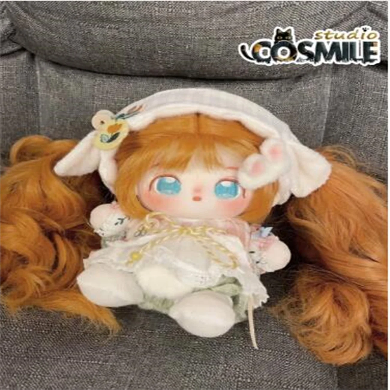 

Cosmile No Attributes Mermaid Princess Tina Orange Long Hair Wig Stuffed Plushie 20cm Plush Toy Doll Body Toy Sa XY