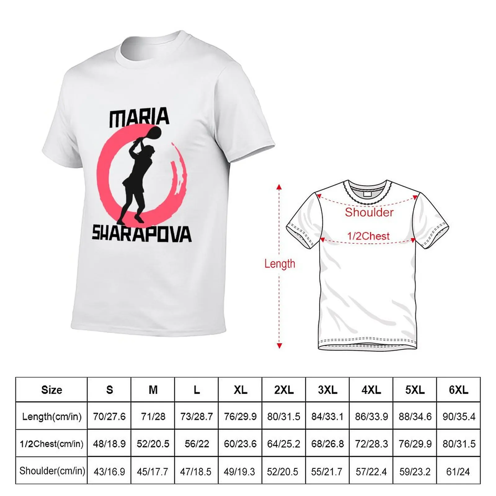 Team Maria Sharapova T-Shirt Large Size Casual Short Sleeve Top