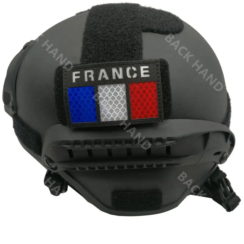 New French Flag Reflective Piece FRANCE Magic Patches Badge Tactical Morale Badge Sewing Military Patches for Clothing