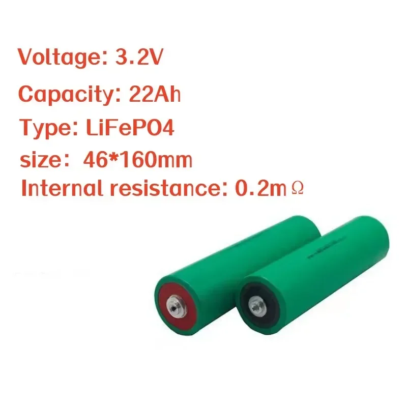 

2pcs 3.2V 22Ah 46160 Lithium Iron Phosphate Battery High Capacity LiFePO4 Battery for Electric Vehicle Solar Street Light