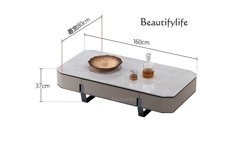 

Кофейный столик из натурального мрамора в итальянском минималистичном стиле, высококачественный ТВ-шкаф, комбинированный Классический Роскошный итальянский минималистичный кофейный столик