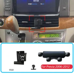 Car Phone Holder For Toyota  Previa 2006-2012 Gravity Stand Mount Support Horizontal GPS Mobile Bracket Accessories With Base