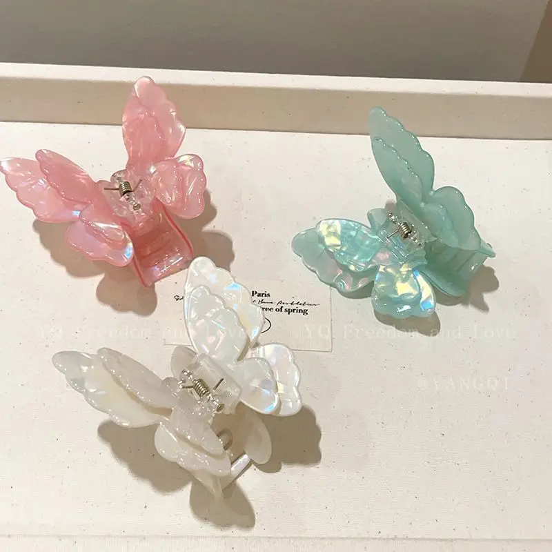 Beautiful Butterfly Hair Claw Colorful Double-layered Butterfly Small Hair Clip Woman Hair Accessories