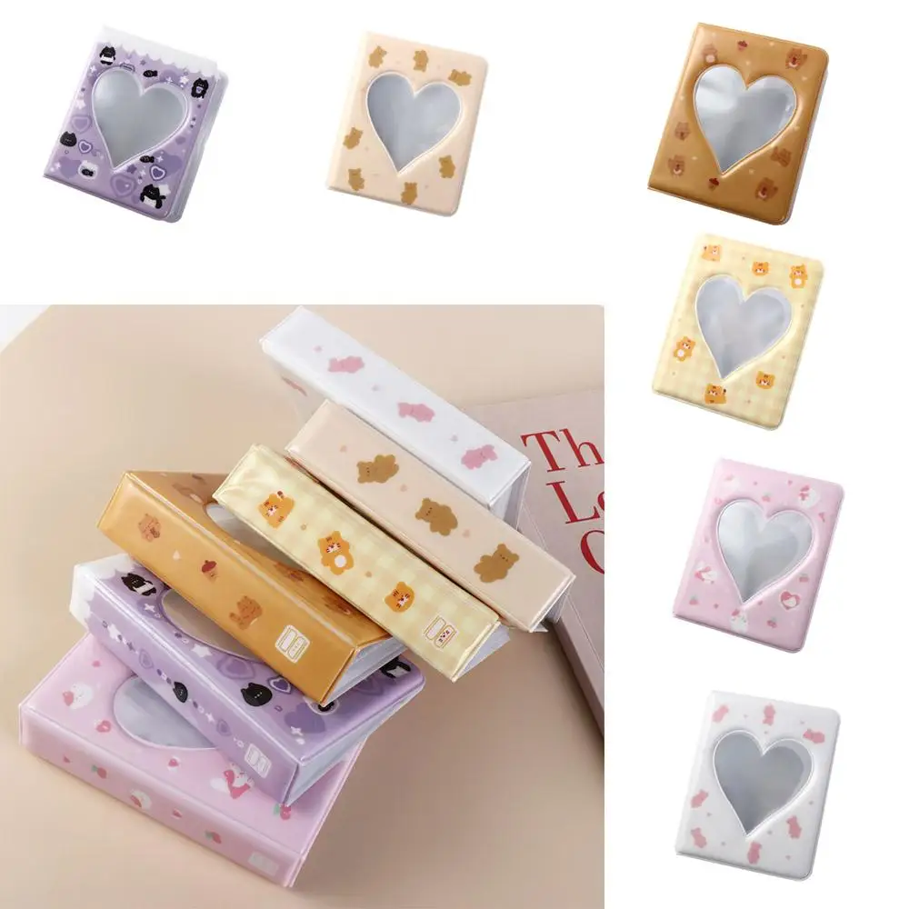 Cute Cartoon Bear Photo Album Ins Pastic Hollow Picture Storage Case Anti-scratch Waterproof Love Heart Photo Album Idol Star