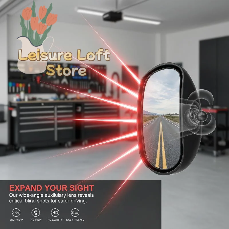 360 Degree Adjustable Wide Angle Side Rear Mirror Blind Spot Convex Mirrors