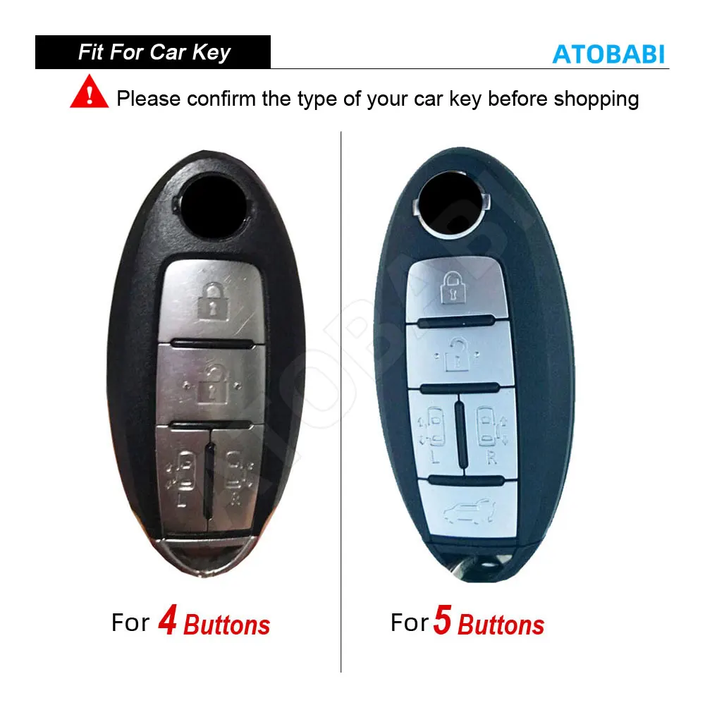 Leder-Autoschlüsselhülle für Nissan Serena C25 C26 C27 Elgrand E52 E51 NV350 Caravan Rooks X-Trail Smart Remote Fobs Shell Cover Tasche – Detail 1