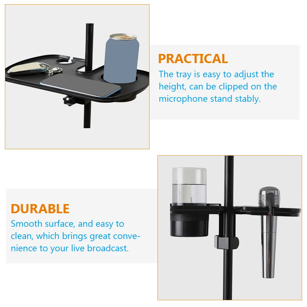 Plastic Pallet Microphone Stand Tray Microphone Rack Stand Holder Tray With Cup Holder Foot Pedal For Drink Holder Shelf