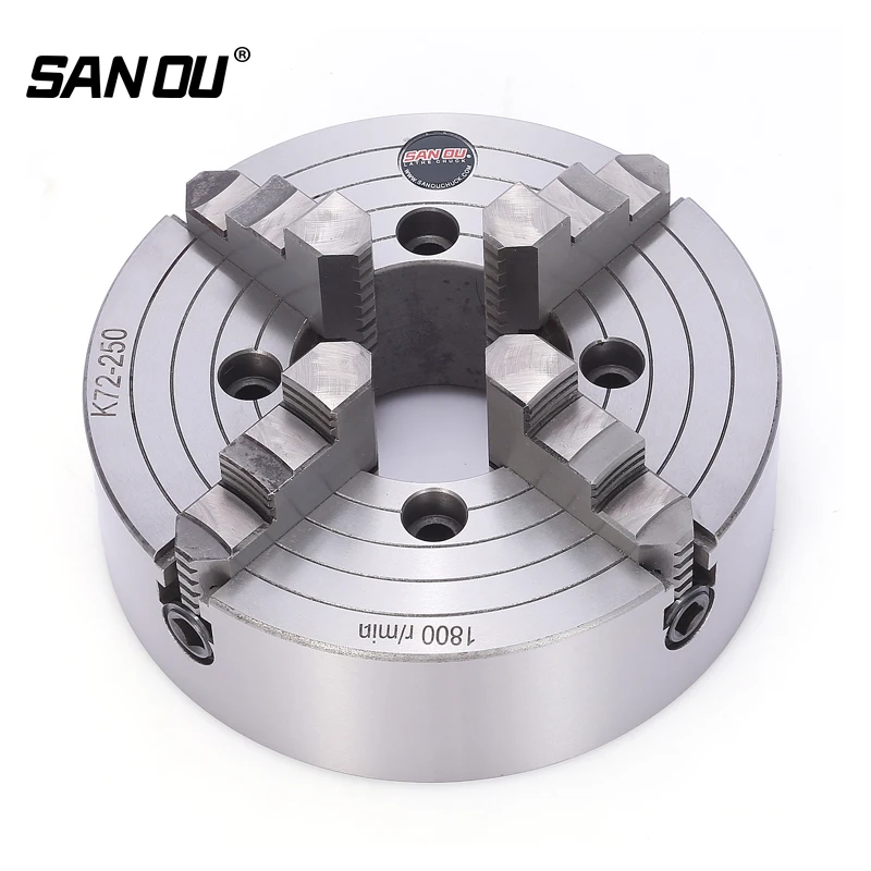 SANOU K72 Four Jaw Independent Eccentric Chuck High Precision Lathe Machine Tool 4 Jaw Manual Workholding Clamp Adjustable Jaws