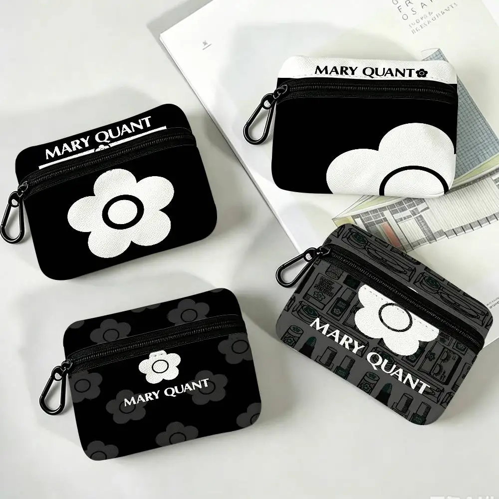 M-MaryQuantS Retro Fashion Oxford Coin Wallet Detachable Carabiner Hook Compact Storage Bag For Outdoor Shopping Accessory