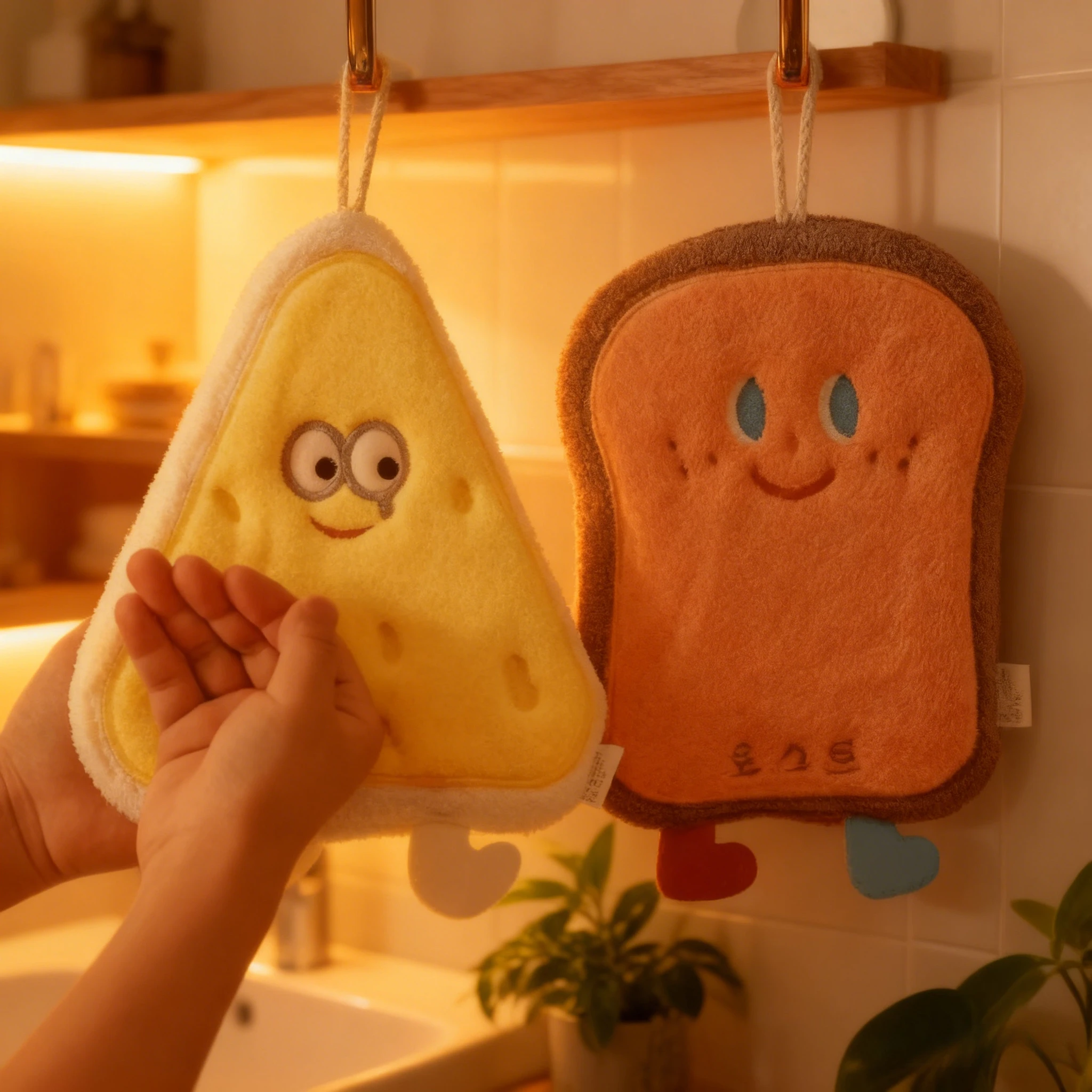 Lint-Free Easy-Clean Hand Towel - Cute Soft Coral Velvet Microfibre Wipes, Quick-Dry Absorbent Cloth for Kitchen Bathroom