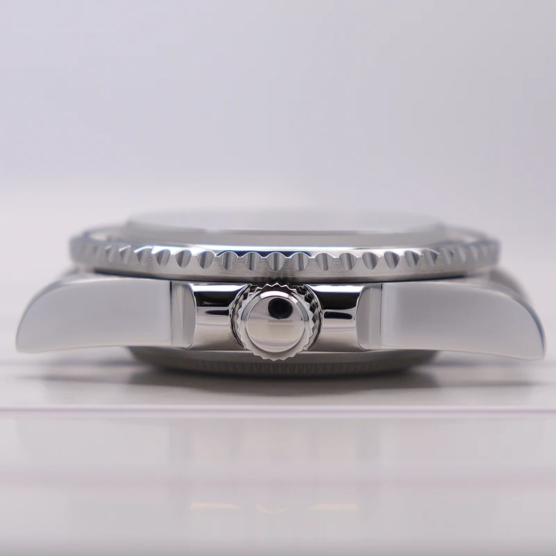 Silbernes 40mm Luxus-Uhrengehäuse Saphirglas für Seiko NH35 NH36 NH34 NH38 4R36 Eta2824 Miyota 8215 Uhrwerk 28,5mm Zifferblatt SUB GMT – Detail 8