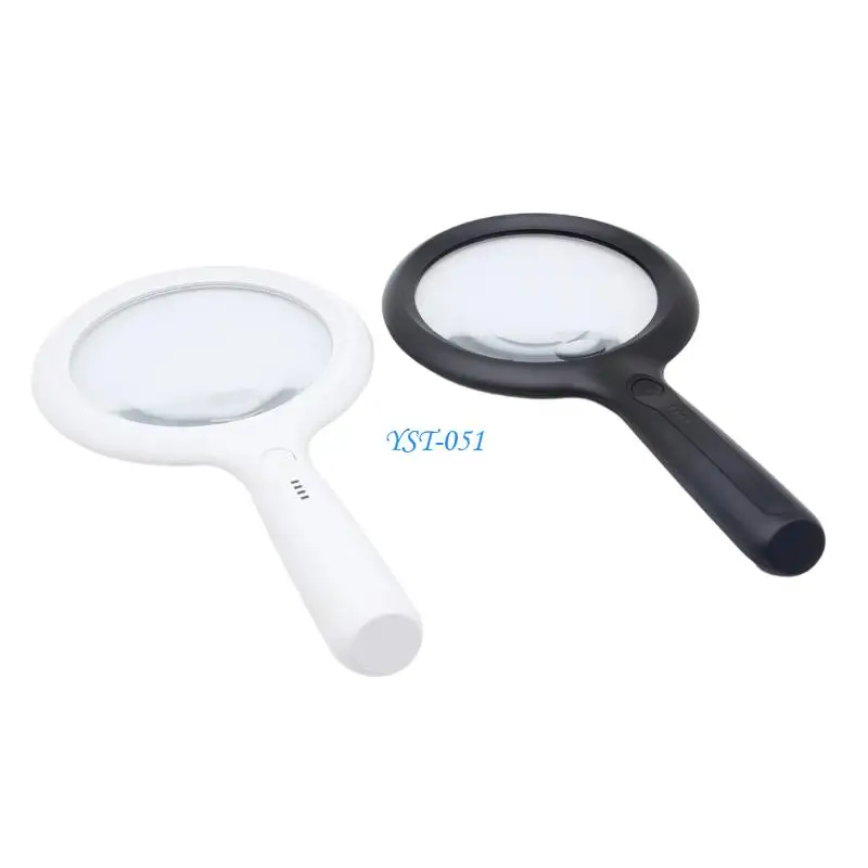 

E15A Glass Handheld Magnifier Rechargeable Loupe Portable for Coin Inspect