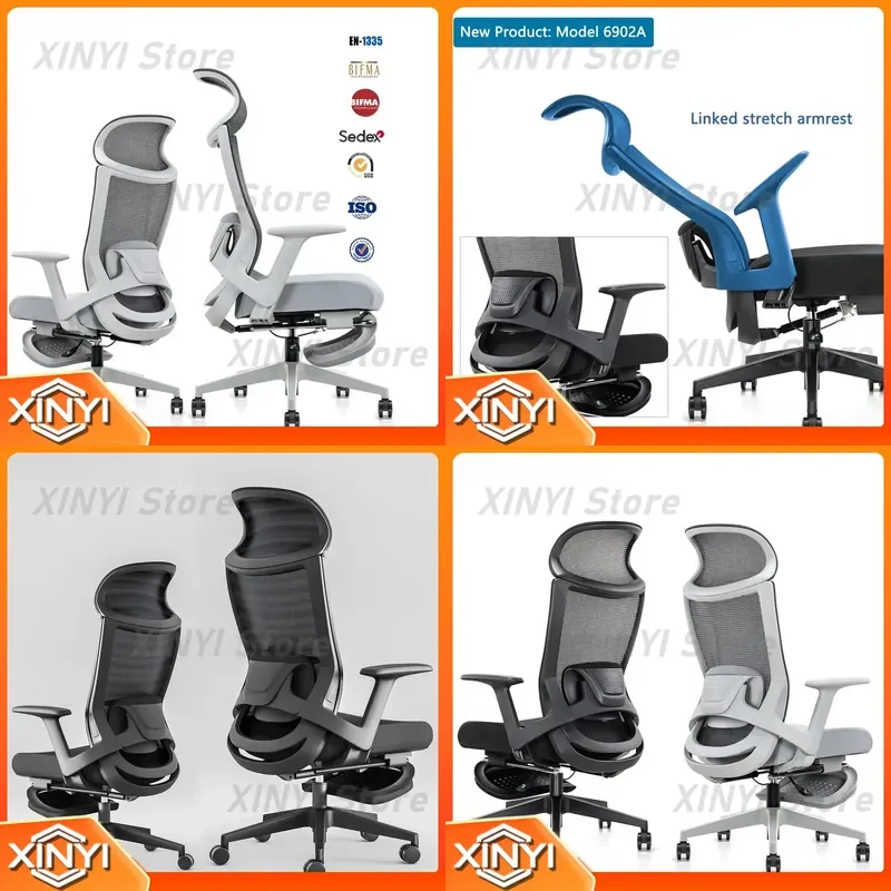 Modern Ergonomic Office Chair for Computer Desk High Back Adjustable Height Swivel Mesh Seat with Lumbar Support for Home