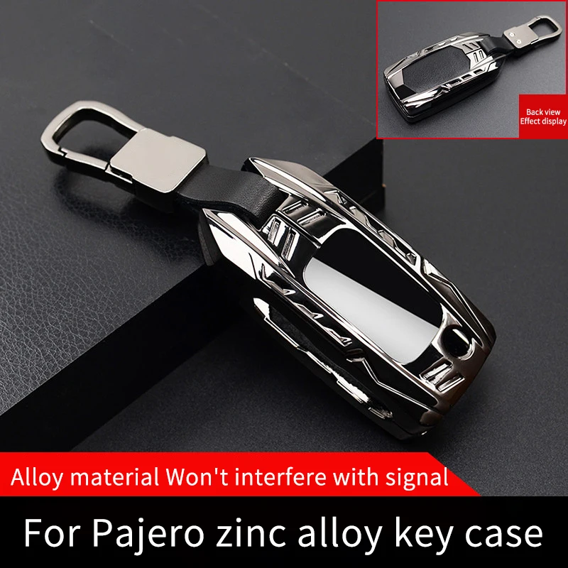 Leather And Zinc Alloy Key Case For Pajero V93/V97/V87 AndV95 360°Full-coverage Protection Drop-proof Wear-resistant And Stylish