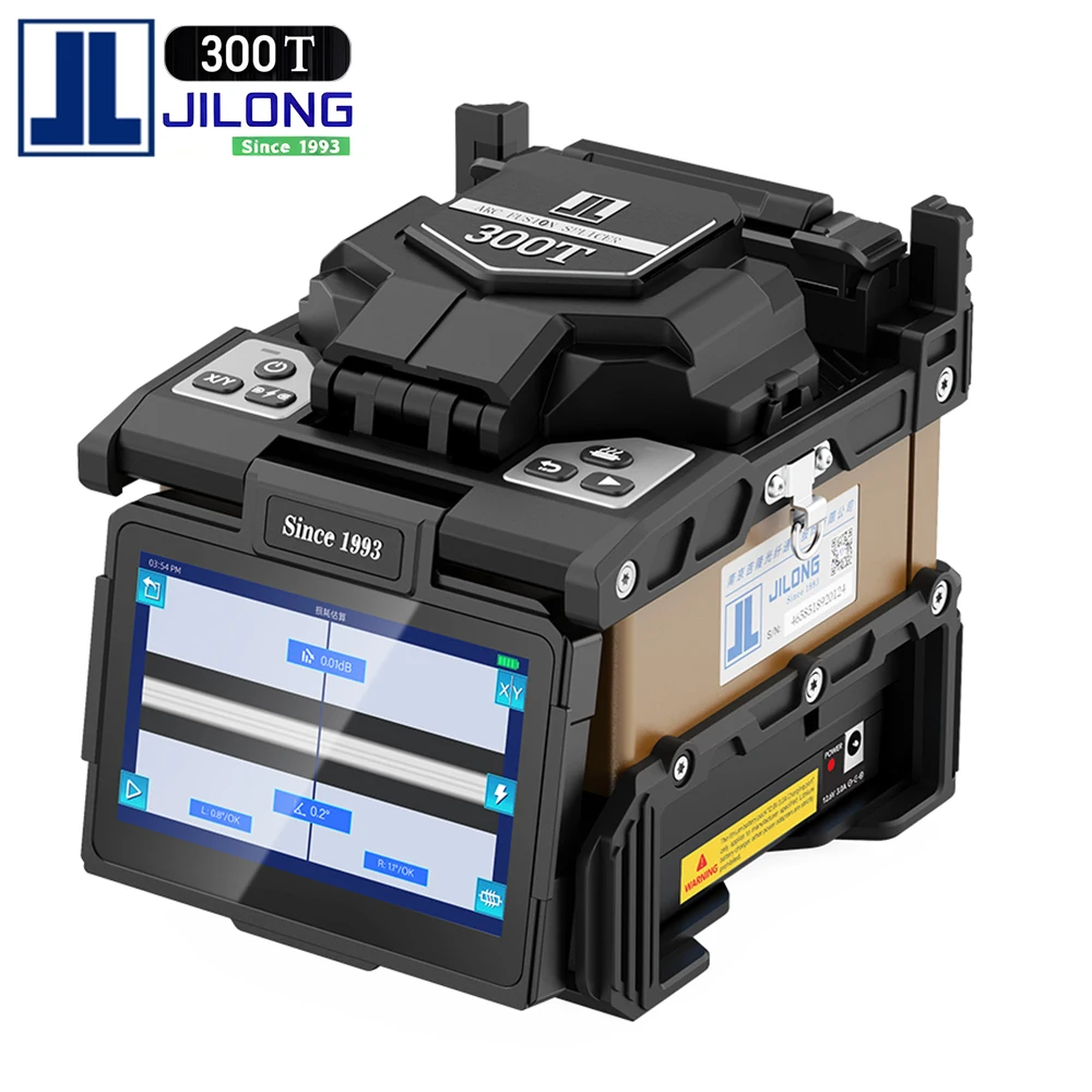 JILONG 300T Fiber Optic Fusion Splicer Fast Splicing&Heating FHHT SM MM Fiber Splicing Machine FTTx  6-motors Auto Splicing Kit