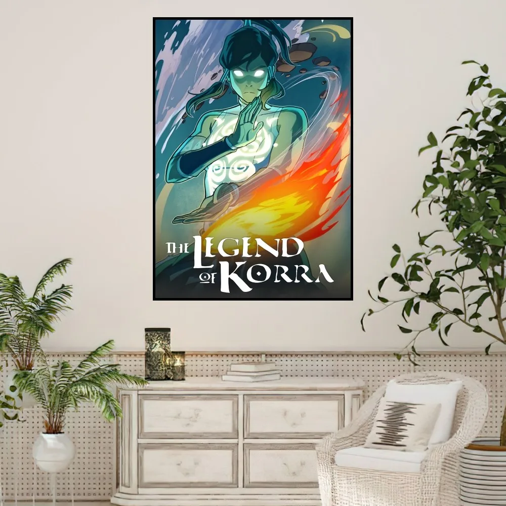 Cartoon A-Avatar legenda Korra plakat drukuje naklejki na ścianę do dekoracji sypialni salonu biuro domowe samoprzylepne