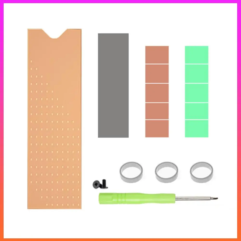 銅製 SSD ヒートシンク サーマルシリコンパッド付き ヒートクーラー ラジエーター ラップトップ デスクトップ 0.8mm/1mm/2mm M.2 2280 SSD用