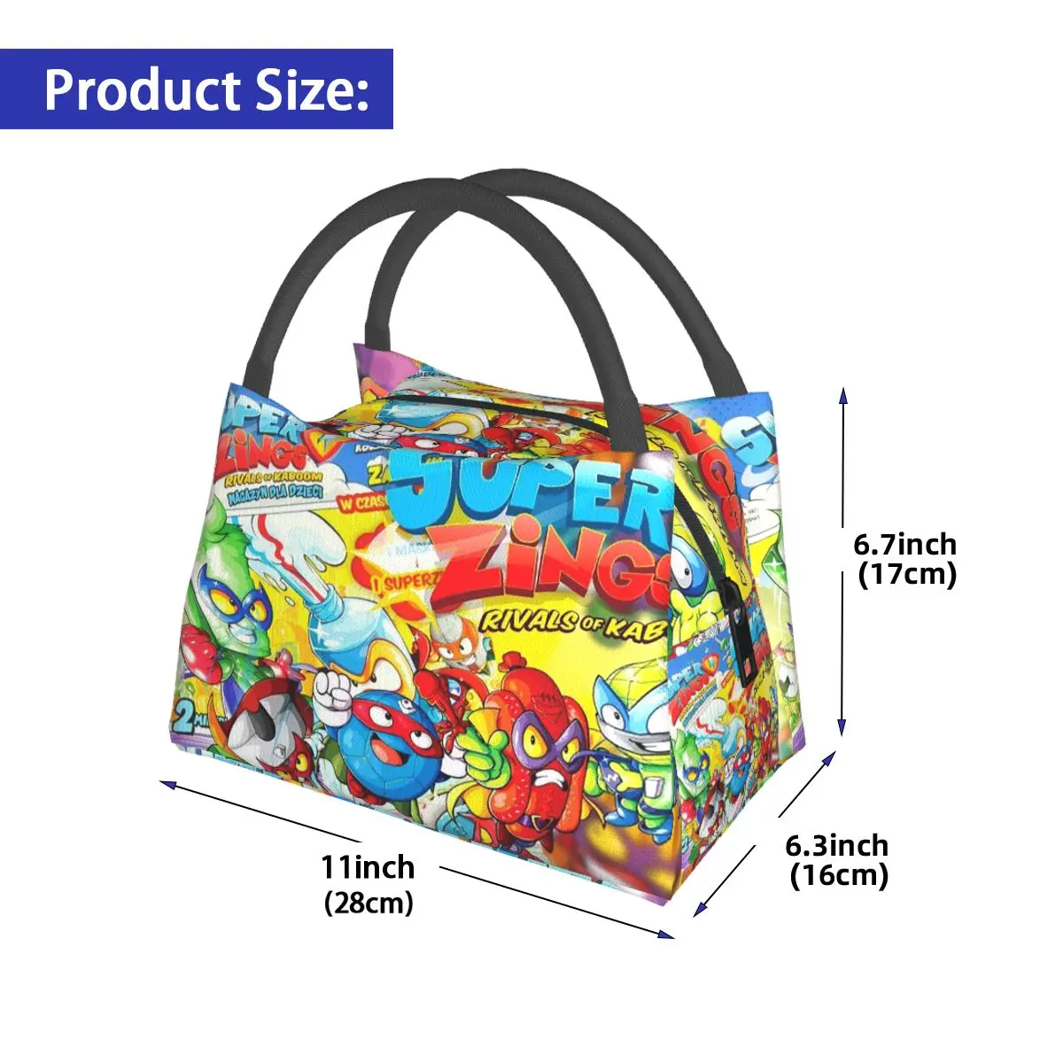 New Super Zings Cartoon Game Superzings Insulated Lunch Bag for Women Bento Storage Food Boxes  Cooler Thermal Lunch Box Tote