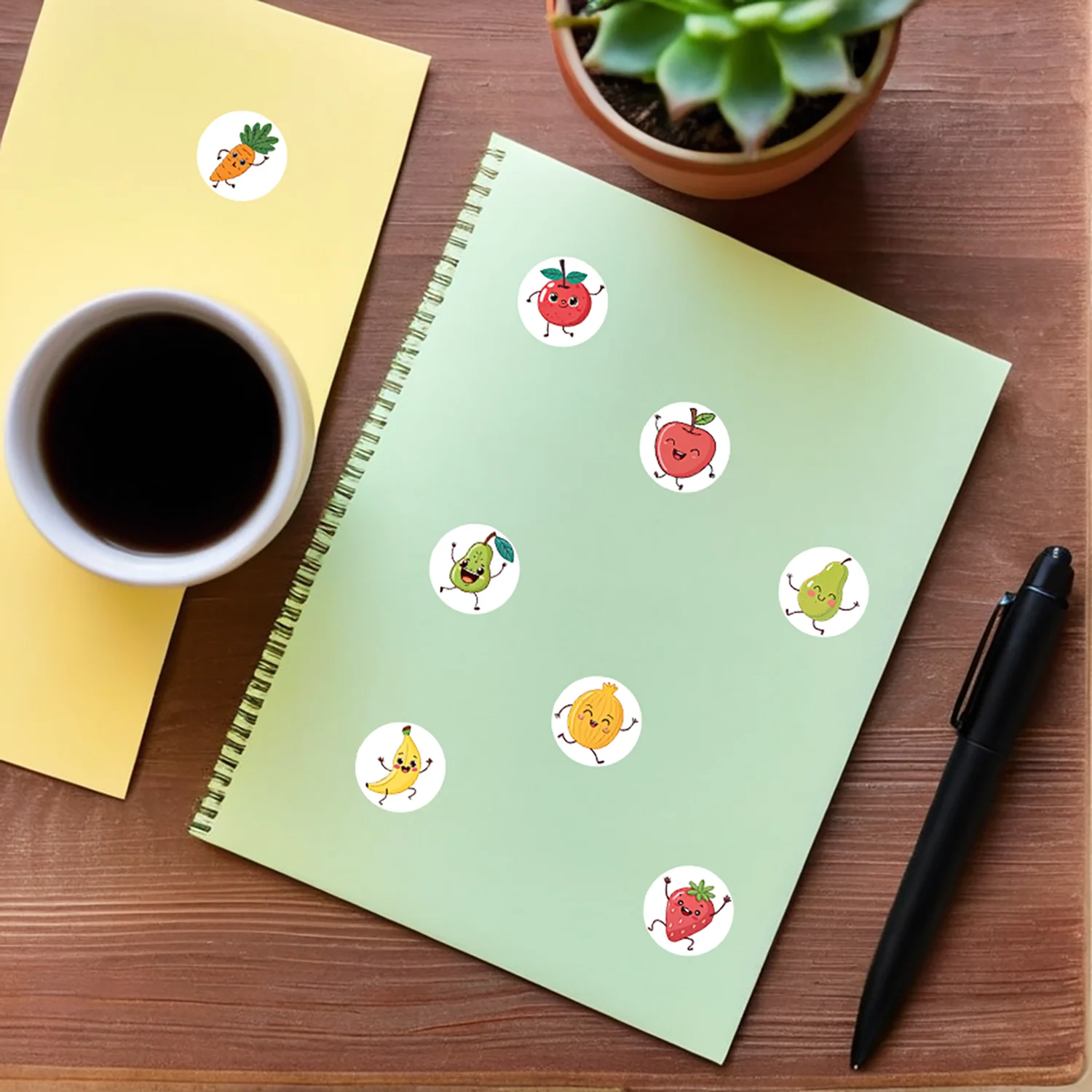 1 لفة (500 قطعة) ملصقات الرقص الفواكه السعيدة 2.5 سنتيمتر/1.0 بوصة 8 تصاميم الشارات لتقوم بها بنفسك تزين الهدايا مناسبة لملصق تعبئة الهدايا المختلفة