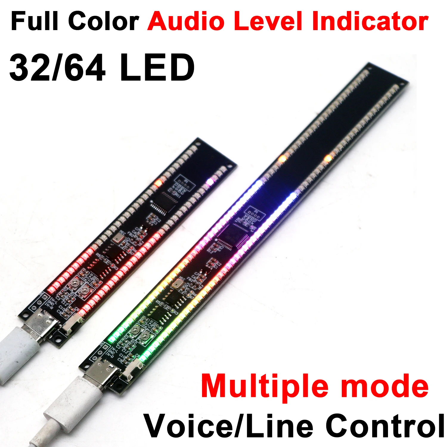 �y�Z�[�����z32/64 LED �I�[�f�B�I���x���C���W�P�[�^�[���C�g �X�e���I���y�X�y�N�g�����f�B�X�v���C ���Y�����C�g TYPE-C USB �J���t���ȕ��͋C�����v VU���[�^�[