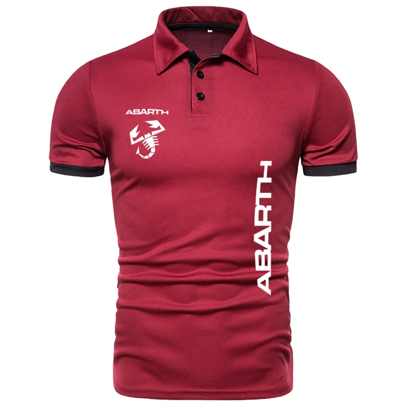 Summer new men\'s polo shirts abarth logo print Business Cotton Hip Hop Street Men\'s Tees men\'s shirts men\'s t-shirts