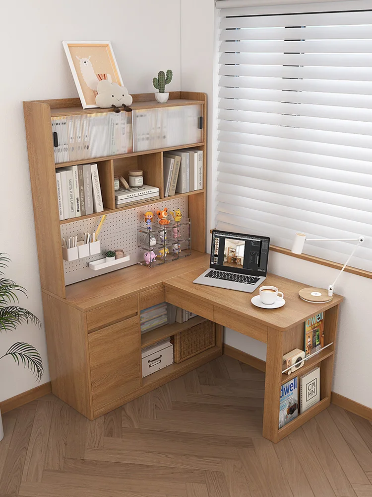 

Premium Computer desk L-shaped study with drawers