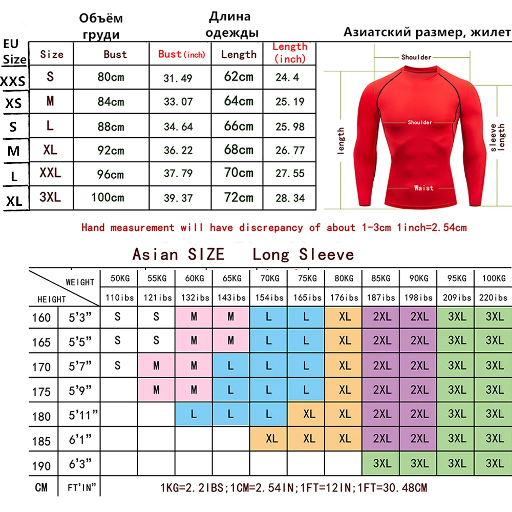 Sun Protection Sports Second Skin Running T-Shirt Men's Fitness Rashgarda MMA Long Sleeves Compression Shirt Workout Clothing image 6