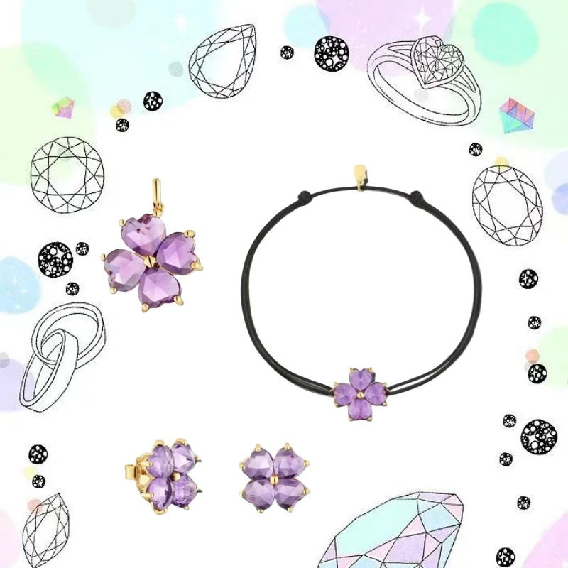 

Хит продаж, комплект из трех предметов ювелирных аксессуаров, цветочных аксессуаров, ожерелий, золотых серег, поделки из камней, женские подарки