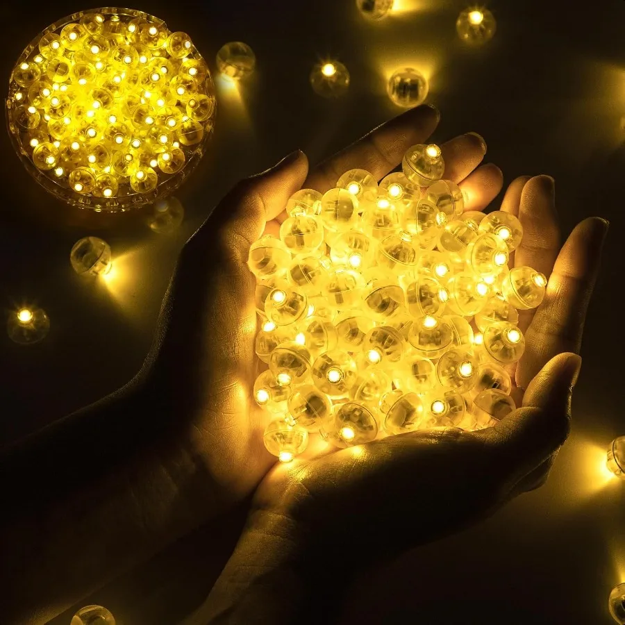 

100pcs Balloon Lights Mini Led Lights Round Long Standby Time Multicolor Ball Light Paper Lantern Balloons Lights for Birthday