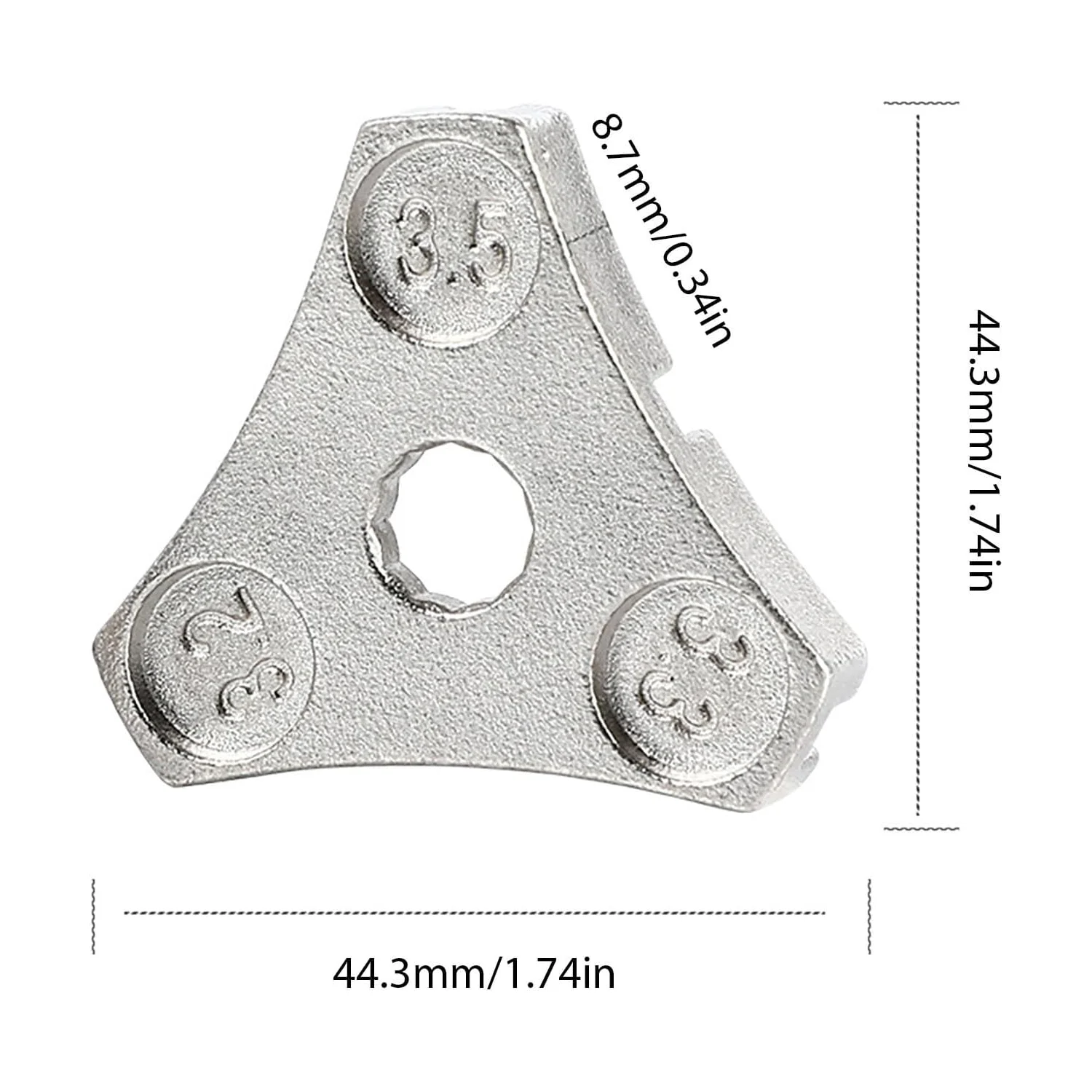 3 Size Triangular 6 Port Spoke Carbon Steel Silver Bicycle Repair Tool Wheel Repair Adjuster Bicycle Wire Wrench Rim Bike Tool