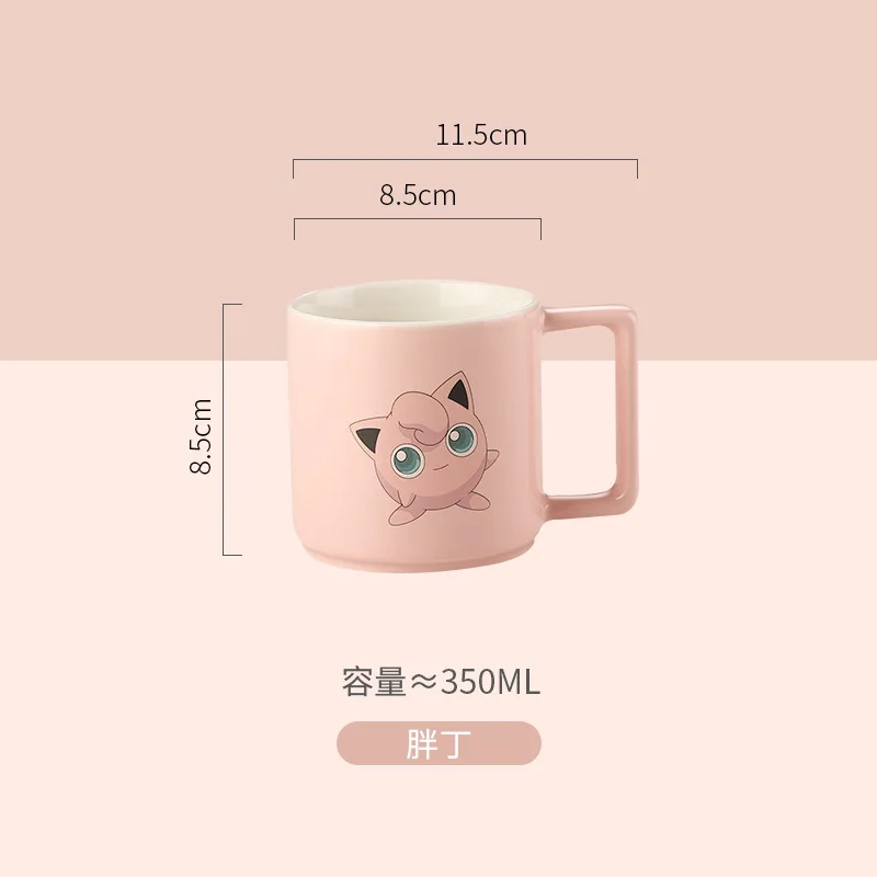 Taza con figura de Pokémon de Anime, vasos de agua creativos de dibujos animados para niños, Psyduck Charmander Squirtle, taza creativa de cerámica bonita