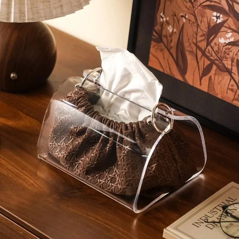 French Style Acrylic Tissue Box - Stylish Multi-Purpose Tissue Holder for Living Room, Dining Room & Bathroom Home Decor