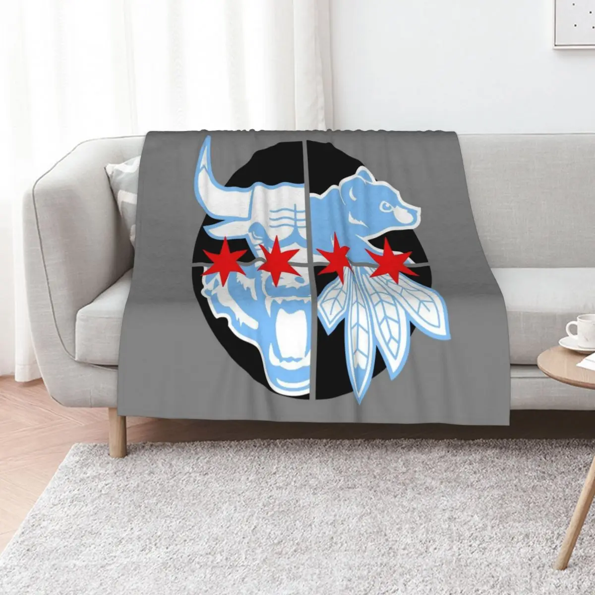 Chicago Northside Stars & Sports Throw Blanket Decorative Throw Decorative Beds Single Thins blankets ands Baby Blankets