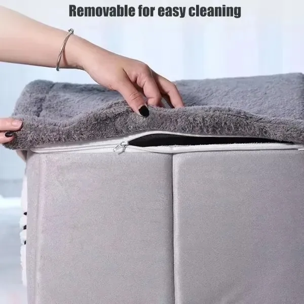 Ganzjahres-Haustierzelt mit weichem Kissen für Katzen und Hunde, abnehmbares, waschbares Innenbett – Detail 8