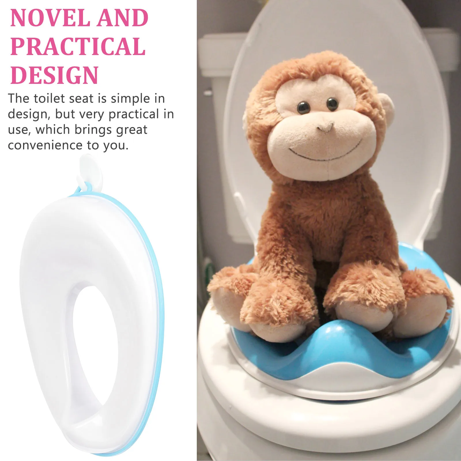 

Infant Toddler Toilet Seat Potty Training Tool Premium PP Silicone Comfortable Sturdy Design Safe Practical Durable Kids Use