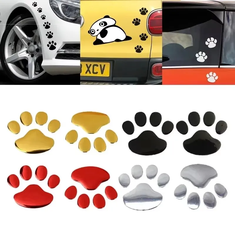

1/2/3/4Pairs Auto Accessories Car Sticker Cool Design Paw 3D Animal Dog Cat Footprint Decal Car PVC Sticker Car Decal