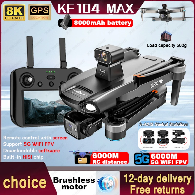 2024 KF Drone 8K HD Kamera Fotografia lotnicza GPS Powrót Automatyczne laserowe unikanie przeszkód Zdalne sterowanie z ekranem Drony