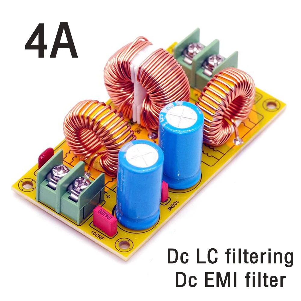 2A 4A 10A 20A DC LC Filter EMI Electromagnetic Interference Filter EMC FCC High Frequency Power Filtering for 12V 24V CAR