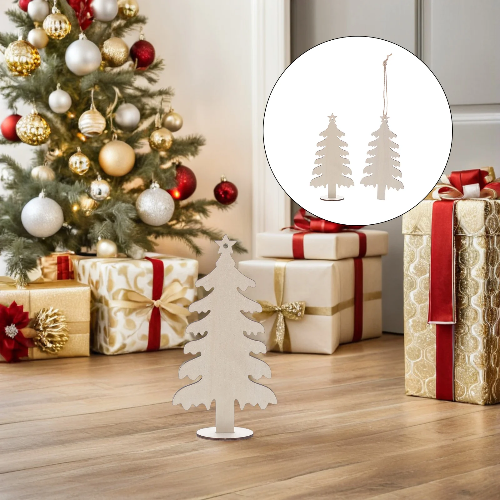 

20Pcs Wooden Christmas Tree Ornaments Unfinished Wood Cutouts 7.07x3.54 Inch DIY Blank Shapes for Holiday Crafts Hanging