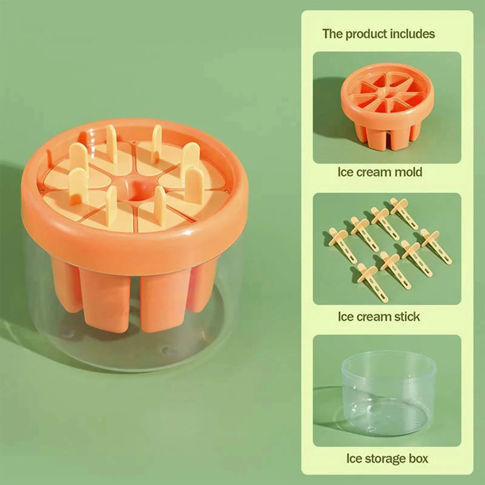 DIY Homemade Ice Cream Mould Easy-Release Ice Pop Molds Gift for Friends Family Members