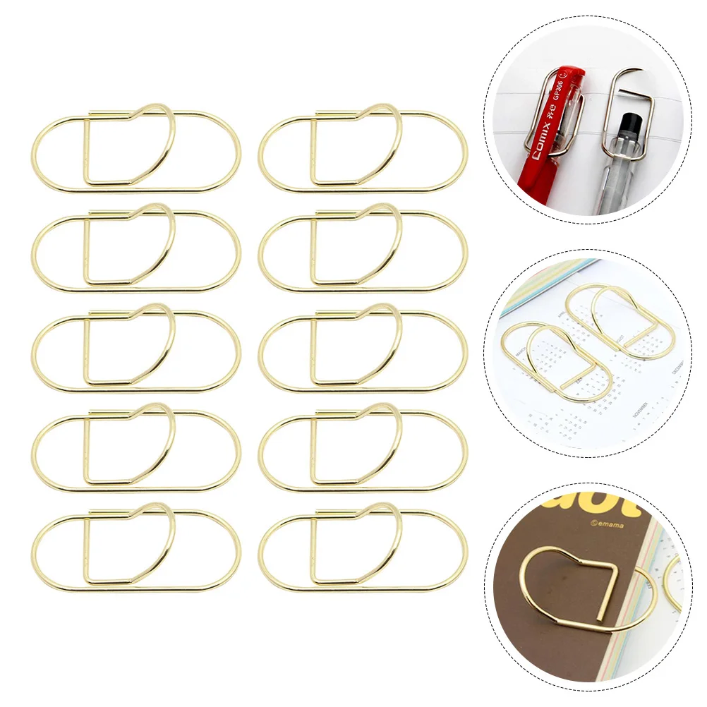 

10Pcs Multi-Use Bills Clip Notebook Pen Holder Pencil Fix Clip Paper Organizer Portable Metal Holder for Office School Use