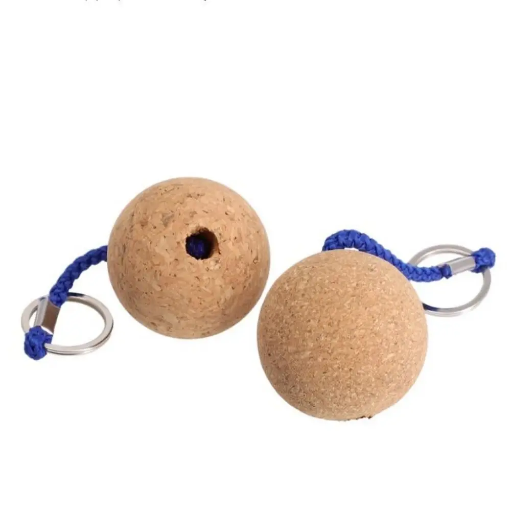 35mm Floating Cork Ball Key Ring Ultraweight 7 Colors Sailing Boat Float Buoyant Rope Floating Cork Ball