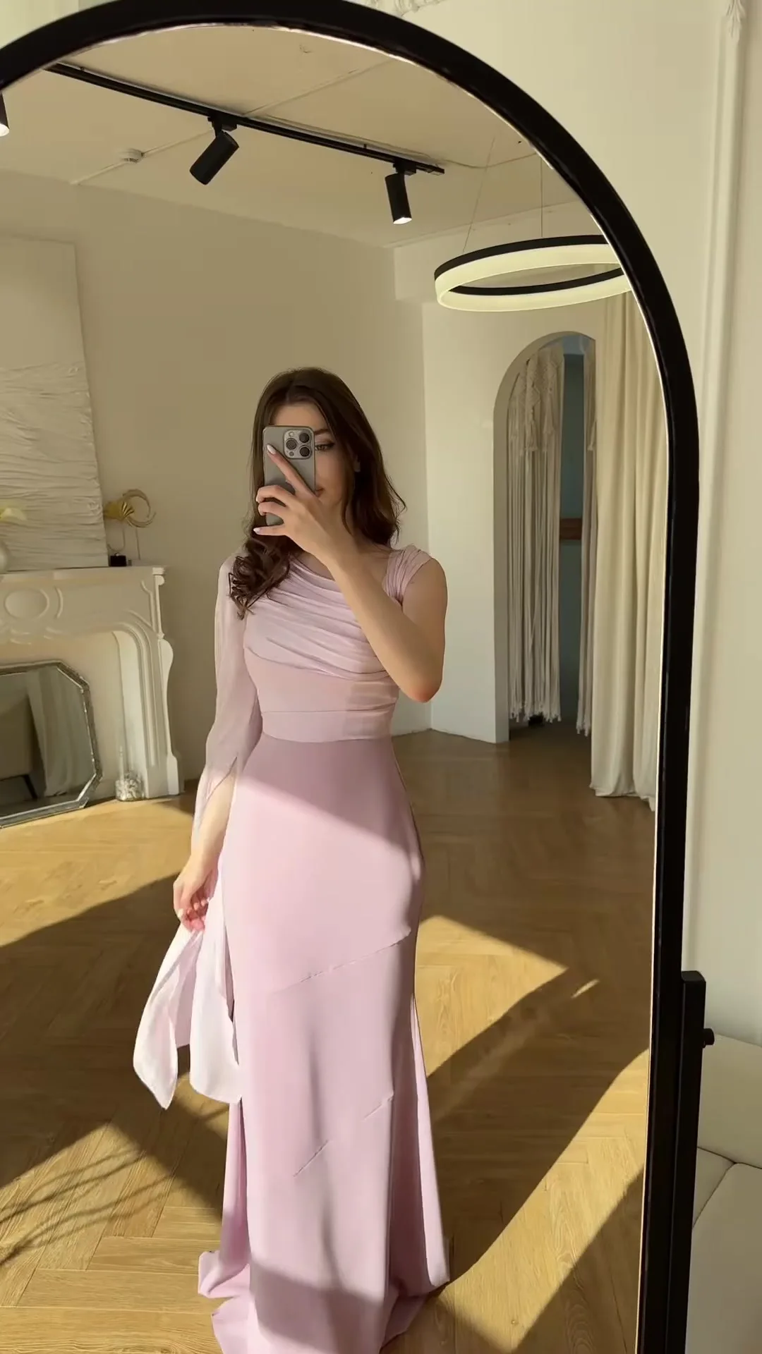 

EINY Women's Elegant Spliced Satin Maxi Dress Sexy O Neck Slim Bodycon Hip Long Dress Summer Batwing Sleeve Hollow Evening Dress