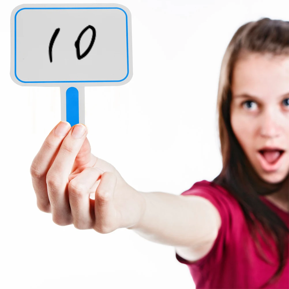 

4Pcs Handheld Blank Dry Erase Scoreboard Paddle Lightweight Whiteboard for Scoring Voting Classroom Teaching Office Use